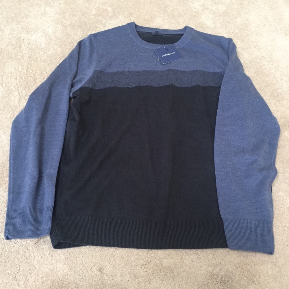 Croft and Barrow - blue color block sweater sz L